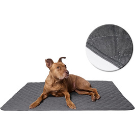 Подушка для собак ручної роботи, килимок, ковдра для собак середніх та маленьких порід, можна прати до 90ºC, захист дивану, для домашніх тварин, собак та котів (L 98x97x3 см, Антрацит/Сірий) L 98x67x3 см Антрацит / Сірий