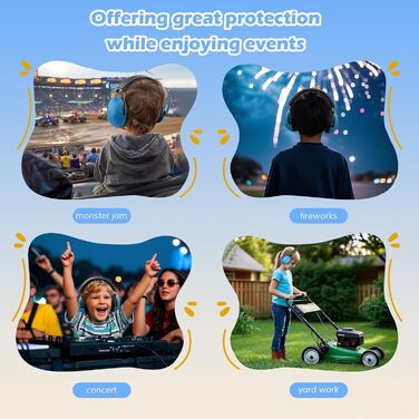 Навушники для дітей ProCase, захист від шуму 21dB, 3-12 років, блакитні