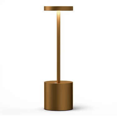 Настільна лампа бездротова LED акумуляторна, диммована, метал/алюміній. Переносний світильник USB для спальні, їдальні, бару, тераси (Титан)