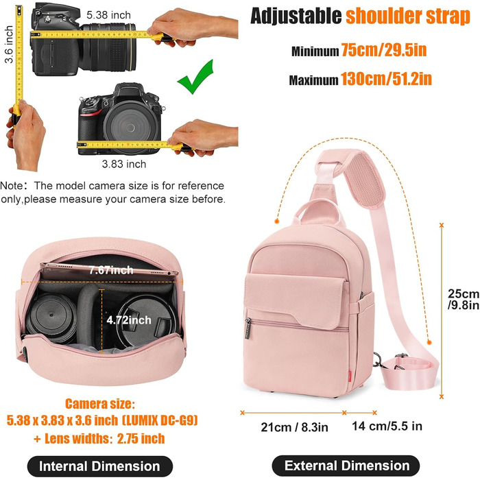 Кришка-органайзер для камери: для DSLR, беззеркальних та компактних камер, білий (рожевий, L)