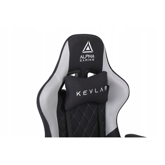 Ігрове крісло Alpha Gaming Kevlar Grey, тканина, чорно-сіре