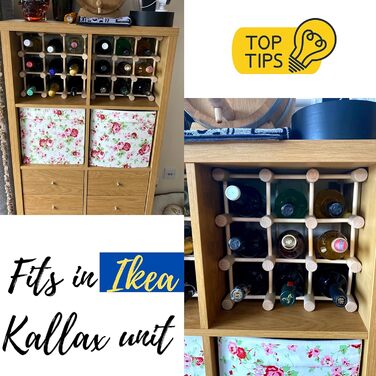 Wooden wine rack for 12 bottles, practical for kitchen or home bar. Modular wine bottle rack, natural beechwood.