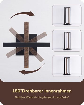 LED настільна лампа EDISHINE з дерева, торкання, регулювання яскравості та функція пам'яті, 3 колірні температури, 350 люмен, сучасна лампа для вітальні, офісу, подарунок (горіх, сучасний стиль)