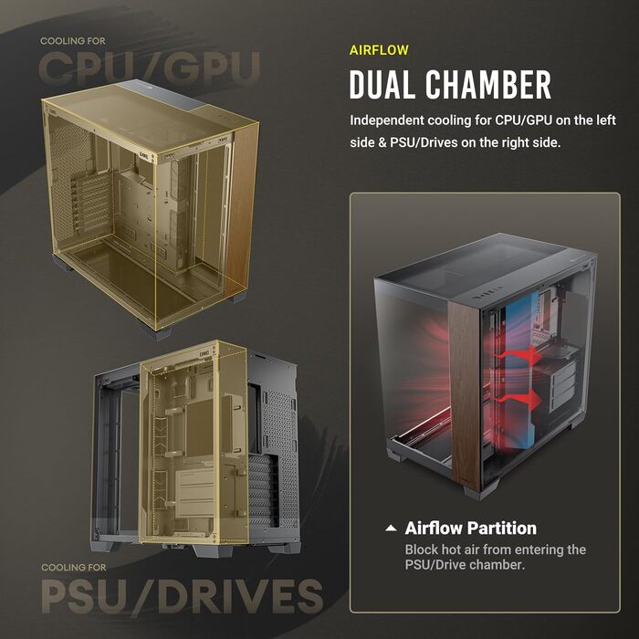 Корпус для ПК GEH Antec C8 Wood Full Tower чорного кольору