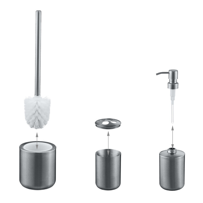 Relaxdays 5-piece Bathroom Set Stainless Steel