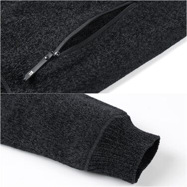 Чоловіча в'язана жилетка з коміром-стійкою та блискавкою, тепла з м'якою підкладкою, спортивна куртка-кардиган, дрібний в'яз, осінньо-зимова куртка (XXL, Чорний)