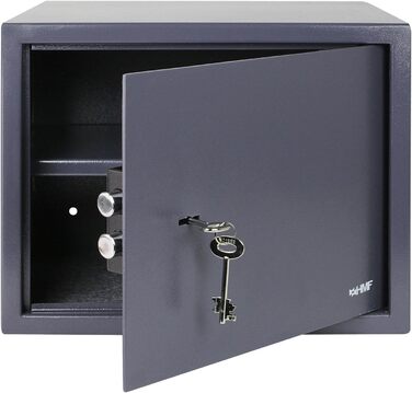 Шафа-сейф HMF 49200-11 з ключем, меблевий сейф | 38 x 30 x 30 см, антрацит