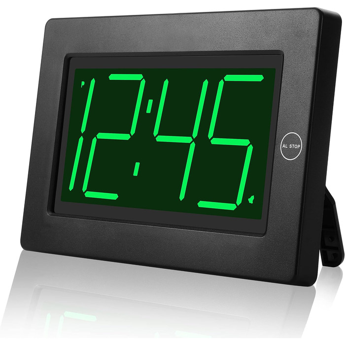 KWANWA Alarm Clock, 8-Inch Large Screen, Digital Battery-Powered Alarm Clock, Automatic Dimming Mode, Large Tick-Free Wall Clock, Table Clock for Bedroom, Office, Living Room, Seniors, 12-Hour Mode