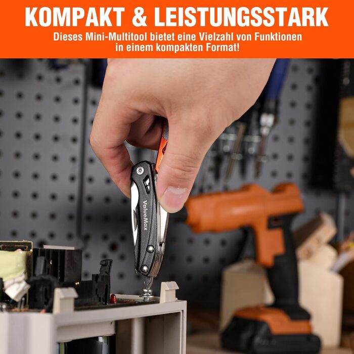 Мультитул ValueMax 9-в-1: мультиінструмент з плоскогубцями та ножем для кемпінгу та ремонту