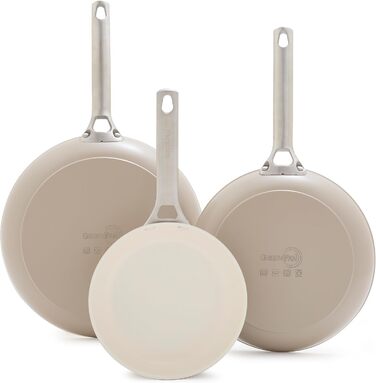 Набір сковорідок GreenPan, керамічне покриття, антипригарні, без PFOA/PFAS, нержавіюча сталь, 3 шт., 20.3, 25.4, 30.5 см