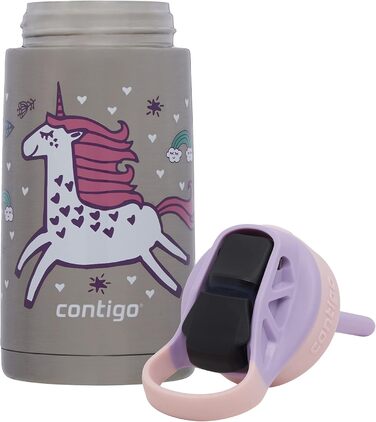 Contigo Kinder Trinkflasche Easy Clean Autospout with Straw, BPA-free durable water bottle, 100% leak-proof, easy to clean, ideal for daycare, kindergarten, school and sports, 420 ml