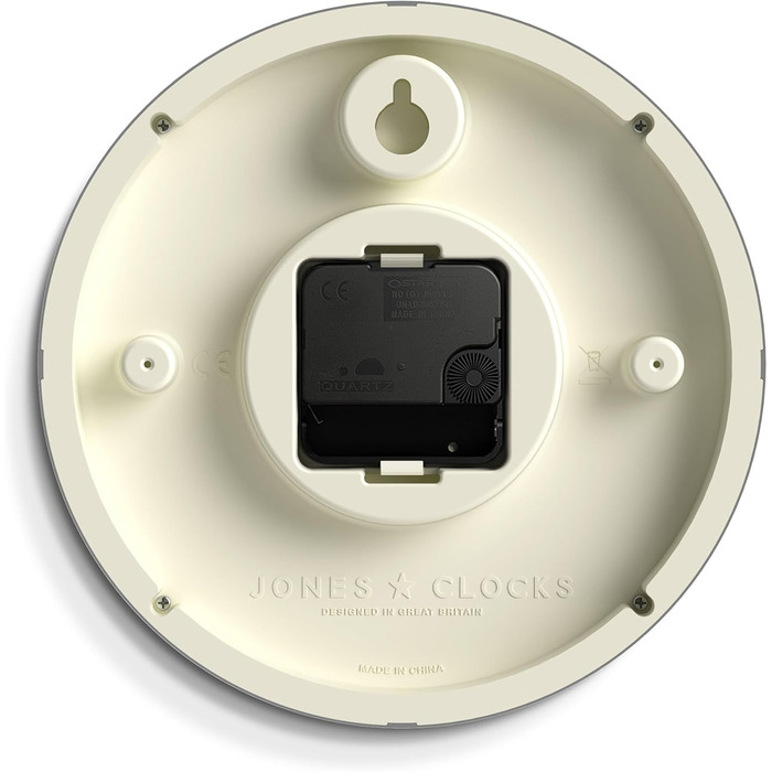 JONES CLOCKS® Hot Tub Wall Clock | Small Retro Round Clock | 20cm | Easy-to-read numbers | Ideal for kitchen, office, kids' room or any small space (Gray)