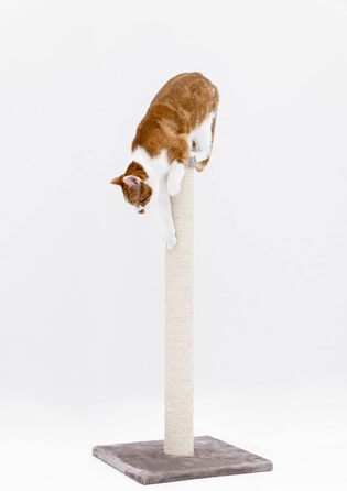 Petrebels Premium Quality Scratching Post Maine, 90 cm High, with Extra Stable Base Plate and Natural Sisal Post, 40 x 40 x 90 cm, Color / Beige (Cappuccino)
