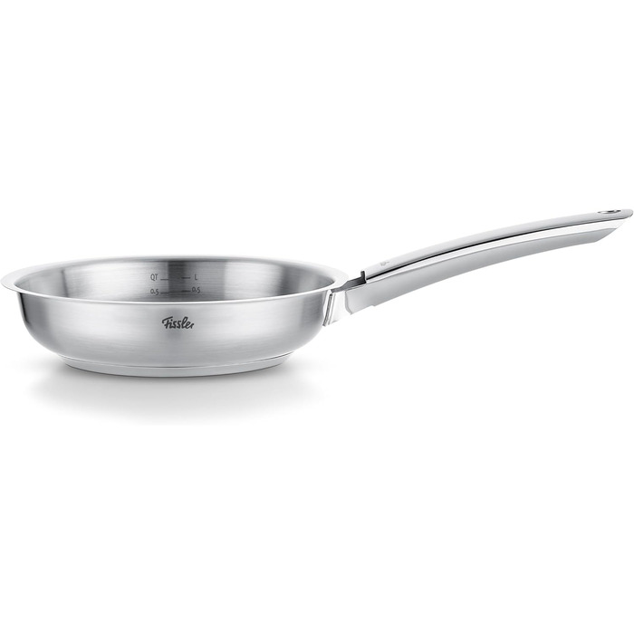 Сковорода Fissler Pure Collection Edelstahl 20 см, нержавіюча сталь, з внутрішньою шкалою, індукція, виготовлено в Німеччині