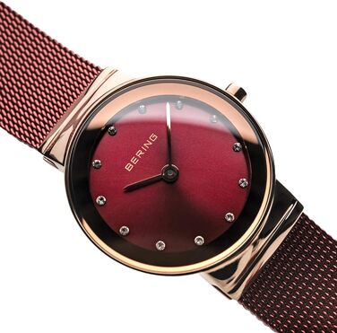 Годинник Bering для жінок на кварцовому механізмі | Сріблястий годинник на зап'ястя з нержавіючої сталі 26 мм | Браслет Міланська петля | Сапфірове скло | 5 ATM | 10126 (10126-363)