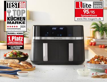 Фритюрниця Russell Hobbs SatisFry з 2 камерами, 9л, Rapid AirFryer, 9 програм, тиха робота, миється в посудомийній машині