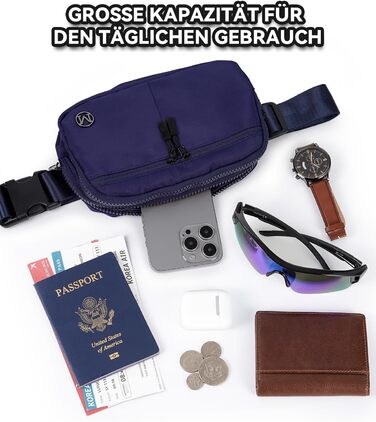 Гірчатка Mokze Bauchtasche 2L - Стильна поясна сумка для чоловіків та жінок, водонепроникна, для бігу, їзди на велосипеді, подорожей, Marineblau (Морський блакитний)