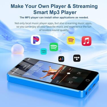MP3 плеєр 32GB з Bluetooth 5.3, HiFi звук, для дітей, чорний. Радіо FM, підтримка TF-карти до 128GB, еквалайзер, гучний динамік, навушники в комплекті.
