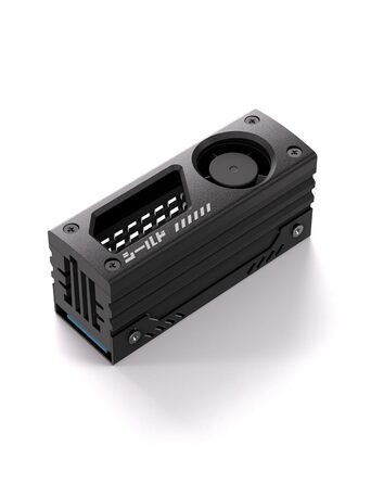 Радіатор охолодження M.2 SSD EZDIY-FAB з вбудованим 20mm PWM вентилятором, преміум-алюмінієвий дизайн, високопродуктивний кулер для M.2 2280 - Чорний - 1 шт.