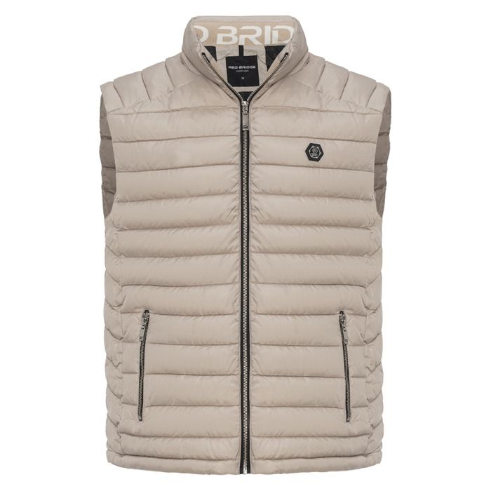 Степова жилетка Redbridge з блискавкою та коміром, темно-синій (S, Бежевий)