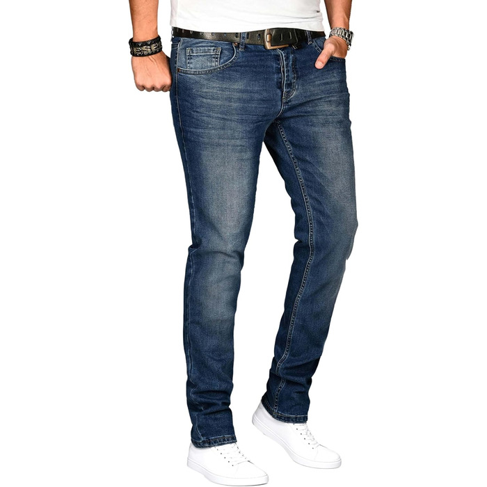 Чоловічі джинси Alessando Salvarini Slim Fit, сині, еластичні (33W/30L)