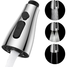 Кухонний змішувач SREWOHS PRO з висувним виливом, 360° обертання, 4 режими розпилення, однорегуляторний, високий вилив, ABS-розпилювач для кухонної мийки, проста установка