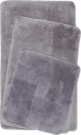 Homie Living Bath Rug, Bath Mat, fluffy, soft pile, non-slip and washable, San Piero (60 x 100 cm, Grey) Grey 60 x 100 cm
