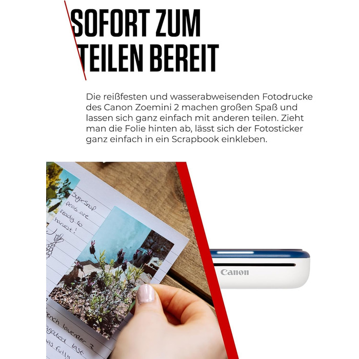 Canon Zoemini 2 Marineblau: Міні-принтер для фотографій, Bluetooth, мобільний, з акумулятором
