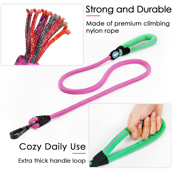 Шлейка для собак ThinkPet No-Pull, дихаюча, для малих, середніх та великих собак, регульована, м'яка, для прогулянок, безпечна, з контролем, з підкладкою, світловідбиваюча, червона, з повідком 150 см, розмір M