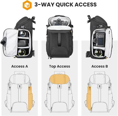 Сумка для камери Tarion Sling: фотосумка на плече для DSLR, об'єктивів, штативів та аксесуарів (чорна)