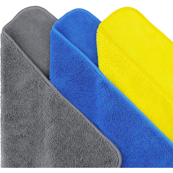 Універсальна мікрофібра Polyte для прибирання, 300 GSM, 40.6x40.6 см, набір 36 шт. (синій, сірий, жовтий)