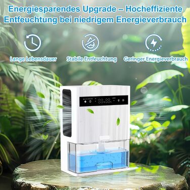 Електричний осушувач повітря 3000 мл з LED-дисплеєм, тихий осушувач для дому, ідеальний для квартири, ванної кімнати, підвалу, з автоматичним вимкненням та кольоровою нічною підсвіткою