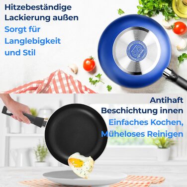 Набір посуду SereneLife 11 предметів: каструлі та сковорідки з антипригарним покриттям, чорний (Azul)