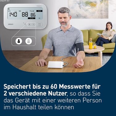 Тонометр OMRON X4 Connect AFib з Bluetooth та мобільним додатком, виявлення фібриляції передсердь (AFib) | клінічно перевірений | для діабетиків та вагітних | манжета 22-42 см