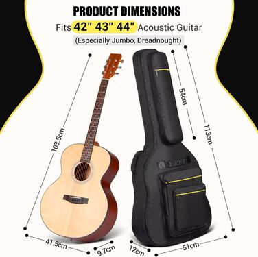 Чохол для гітари Cahaya Gig Bag: водонепроникний, з кишенями для аксесуарів, для гітар 40-41 дюймів