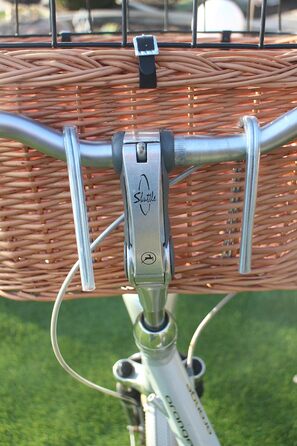 Корзина для велосипеда для собак з ручки з ротангу з металевою сіткою та подушкою XL або XXL. Велосипедна корзина для собак, корзина для тварин, корзина для покупок, натуральний матеріал (з подушкою)