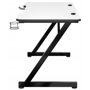 Ігровий комп'ютерний стіл для геймерів та школярів, білий з карбоновим покриттям