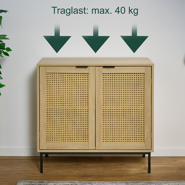 Сервант Relaxdays з 2 дверима з ротанга