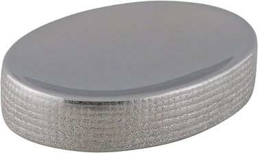 Миска для мила Axentia Hollywood Silver - керамічна, срібляста, сучасний дизайн, велика поверхня