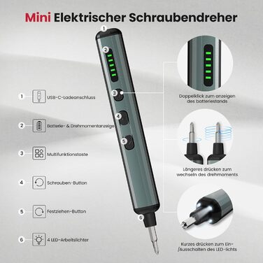 Електрична викрутка KAIWEETS 70 в 1 з 64 бітами S2, 200 RPM - для телефонів, ноутбуків, годинників, камер