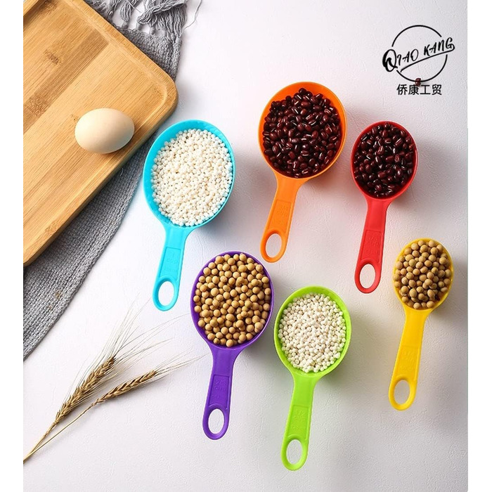 wrtgerht 6-Piece Set, Measuring Spoons and Measuring Cups Set, Baking Tools, Measuring Spoon Kitchen Gadgets (Color: Colorful)