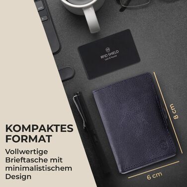 Чоловічий гаманець Slimpuro з RFID захистом, шкіряний, з відділенням для монет, на 12 карт, блакитний
