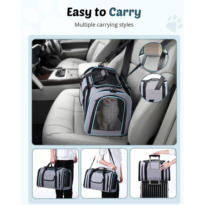 Розширювана переносна сумка для котів/собак, складана переноска для котів/собак, 47x29x29 см, переноска для котів, переноска для тварин - до 5,5 кг