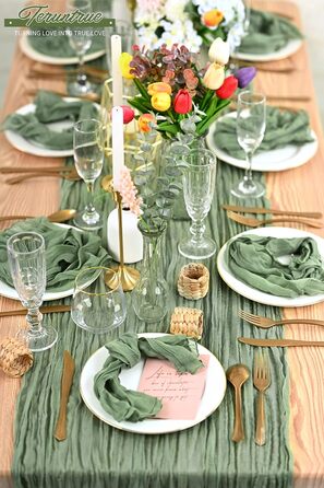 Set of 40 Gauze Cloth Napkins, Crinkled Dinner Napkins, Salvia Green, Rustic Boho Napkins, Soft Cotton, Table Napkins, Decorative Fabric Napkins for Wedding, Party