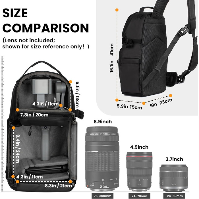 Чохол для камери TARION: водонепроникний, для DSLR/SLR, з дощем.іком, чорний