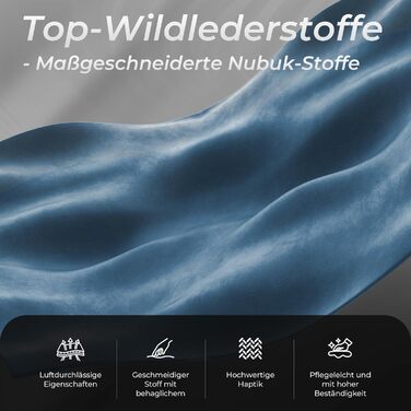 Ігровий крісло Dowinx з мікрофібри, дихаюче та ергономічне, з підніжкою (блакитний)