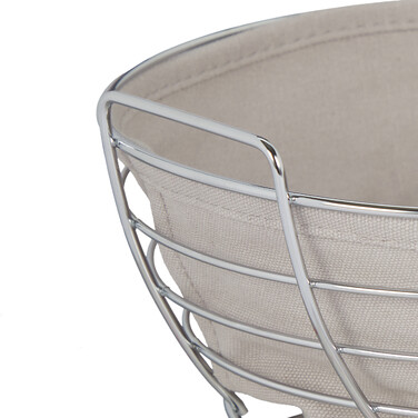 Relaxdays Round Bread Basket, Metal with Fabric Insert