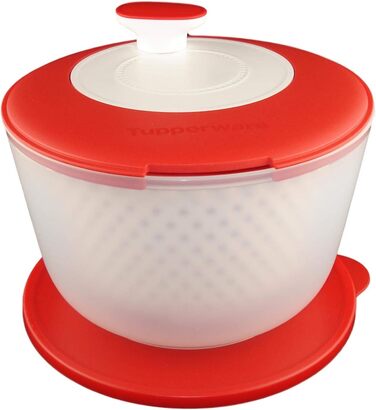 Сушарка для салату Tupperware 3,8 л червоно-біла, салат-карусель