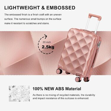 Набір валіз Sea Choice Hardshell Trolley 5шт. з TSA замком, рожеве золото (55/65/76 см)