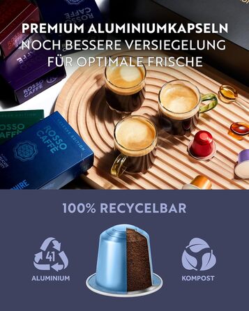 Капсули ROSSO CAFFÈ Nespresso Reserve Edition (80 шт.) - Мікс 8 сортів преміум еспресо, сумісні з Nespresso, Made in Italy